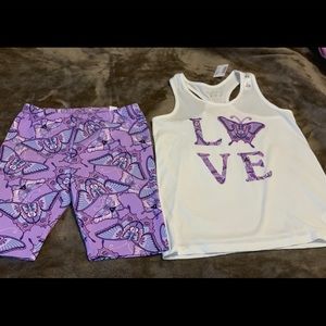 Girl’s Purple Butterfly shorts set